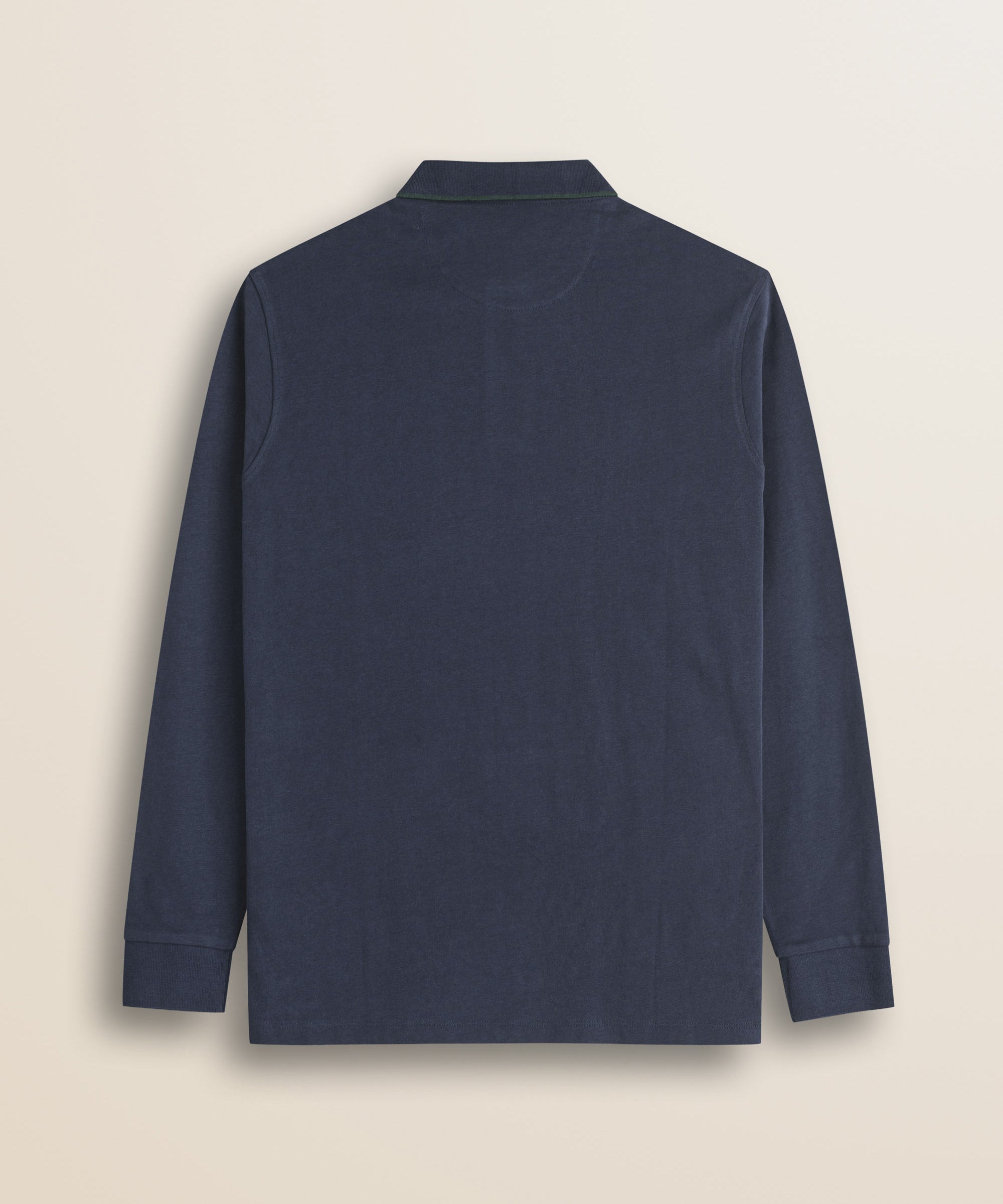 Polo in Jersey Smerigliato Manica Lunga retro - Navy Blue