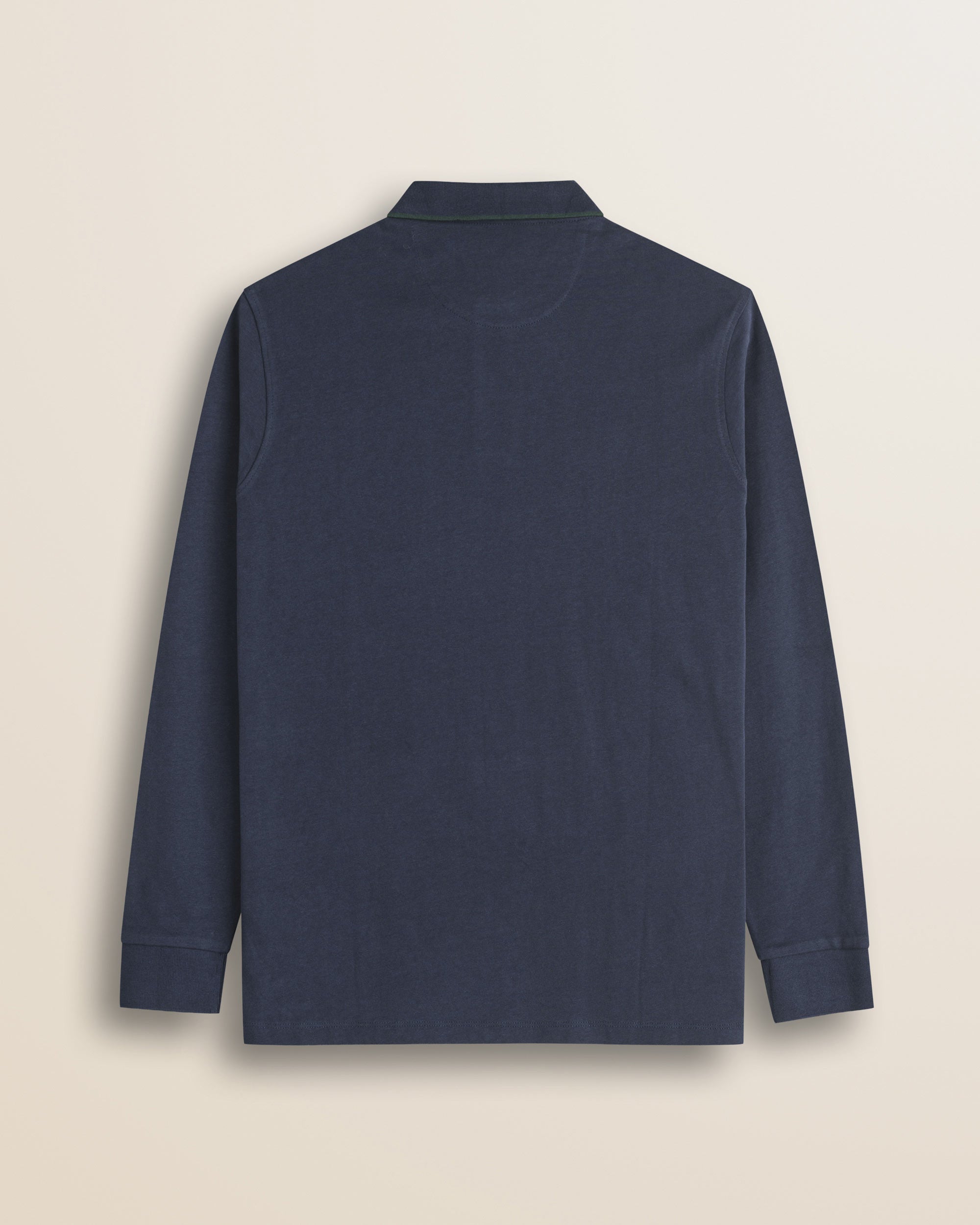 Polo in Jersey Smerigliato Manica Lunga retro - Navy Blue