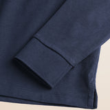Polo in Jersey con Collo in Gabardina a Contrasto dettaglio manica - Navy Blue