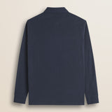 Polo in Jersey con Collo in Gabardina a Contrasto retro - Navy Blue