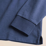 Polo in Jersey con Collo in Gabardina a Contrasto dettaglio manica - Indigo Dust