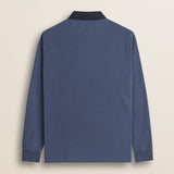 Polo in Jersey con Collo in Gabardina a Contrasto retro - Indigo Dust