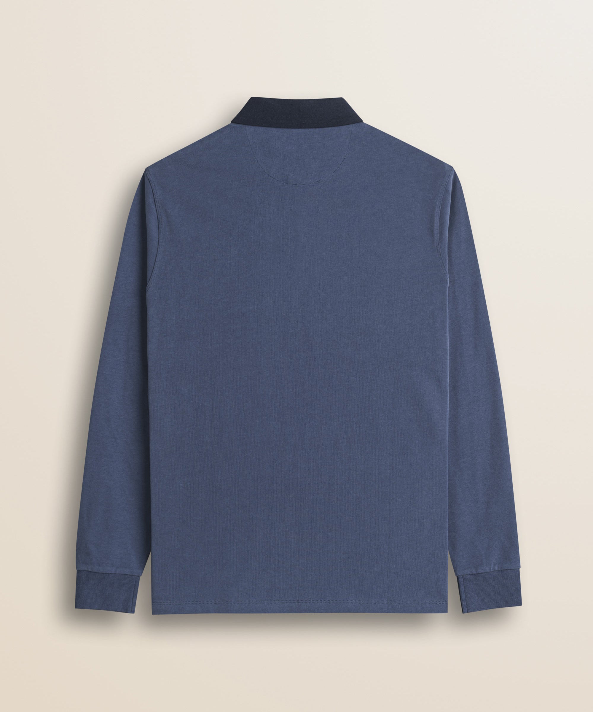 Polo in Jersey con Collo in Gabardina a Contrasto retro - Indigo Dust