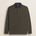 Polo in Jersey con Collo in Gabardina a Contrasto fronte - Chocolate