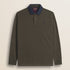 Polo in Jersey con Collo in Gabardina a Contrasto fronte - Chocolate
