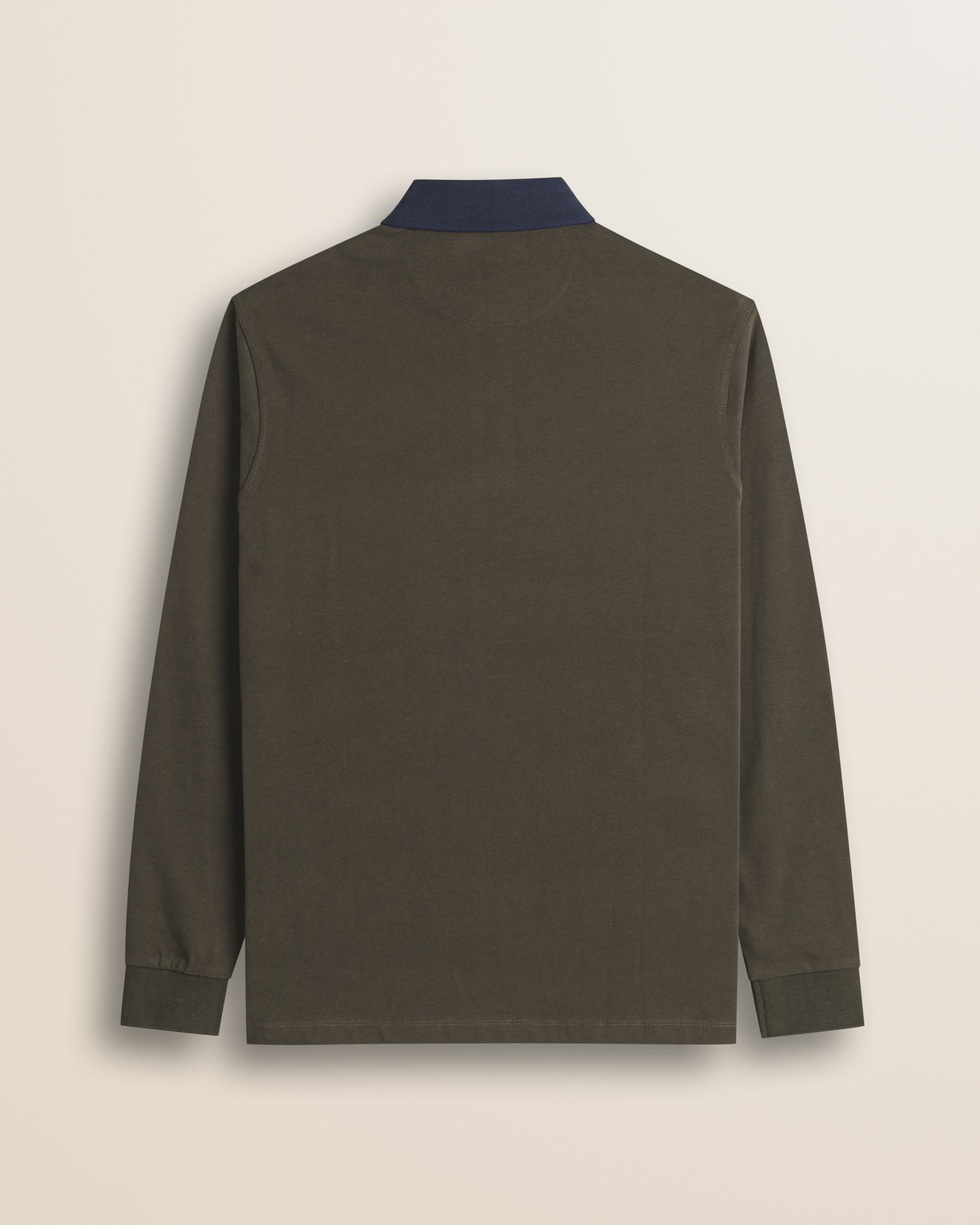 Polo in Jersey con Collo in Gabardina a Contrasto retro - Chocolate