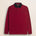 Polo in Jersey con Collo in Velluto a Coste fronte - Merlot