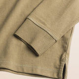 Polo in Jersey con Collo in Velluto a Coste dettaglio manica - Elmwood Brown
