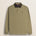 Polo in Jersey con Collo in Velluto a Coste fronte - Elmwood Brown