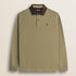 Polo in Jersey con Collo in Velluto a Coste fronte - Elmwood Brown