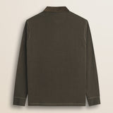 Polo in Jersey con Collo in Velluto a Coste retro - Chocolate