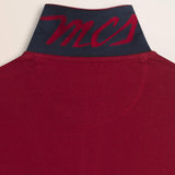 Polo in Piquet Smerigliato Manica Lunga  - Merlot