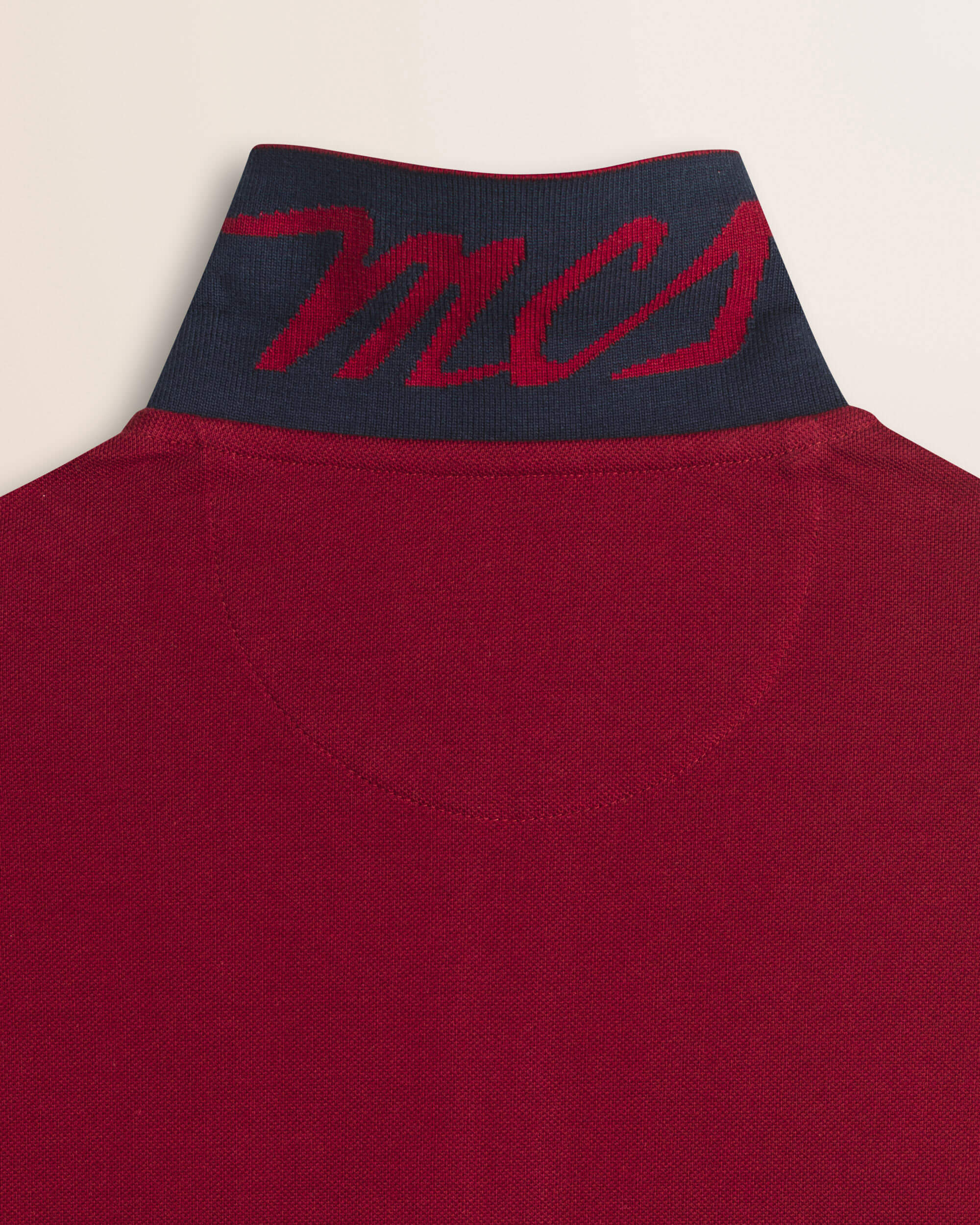 Polo in Piquet Smerigliato Manica Lunga  - Merlot