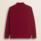 Polo in Piquet Smerigliato Manica Lunga retro - Merlot