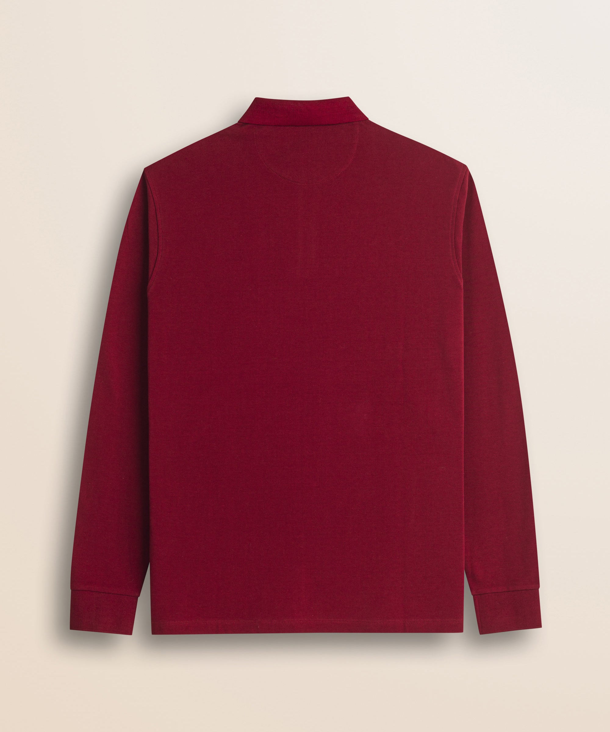 Polo in Piquet Smerigliato Manica Lunga retro - Merlot
