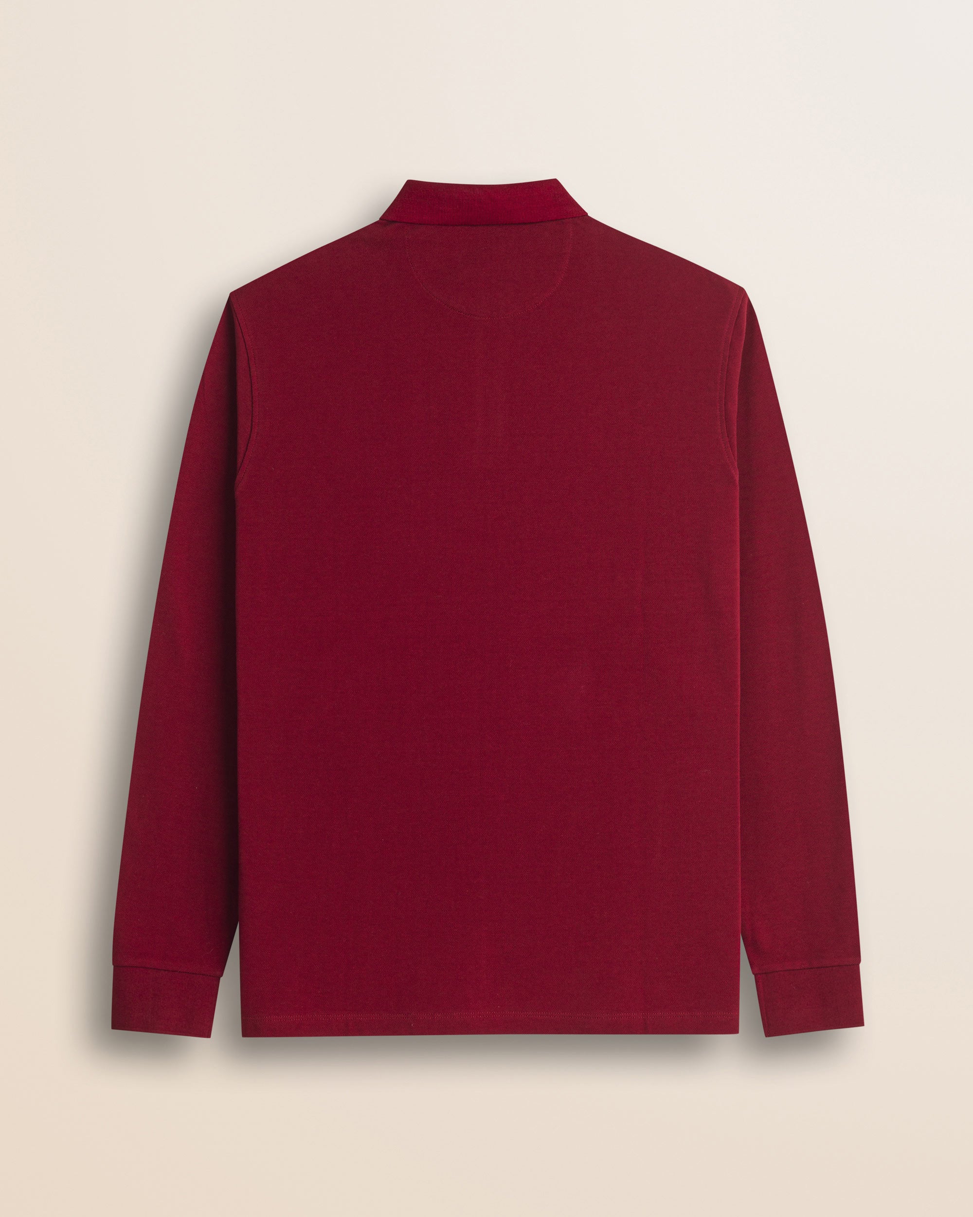 Polo in Piquet Smerigliato Manica Lunga retro - Merlot