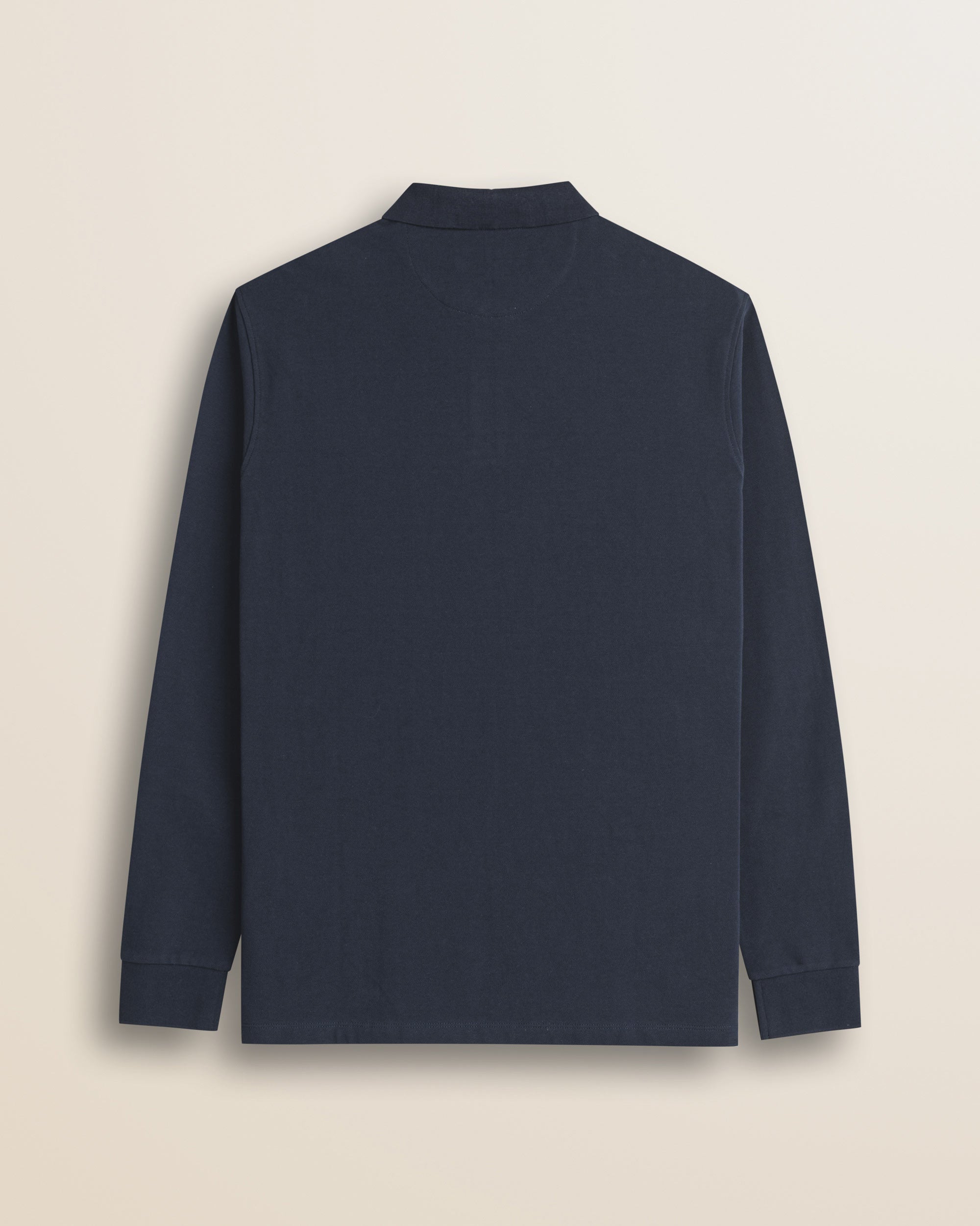 Polo in Piquet Smerigliato Manica Lunga retro - Navy Blue