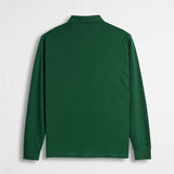 Long Sleeve Polo in Solid Interlock