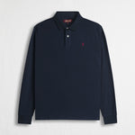 Polo Manica Lunga in Interlock Tinta Unita - Blue Navy