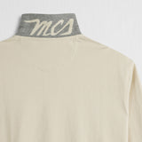 Long Sleeve Polo in Jersey with Ribbed Collar