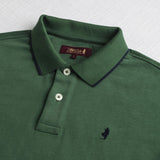 Long Sleeve Polo in Jersey with Ribbed Collar