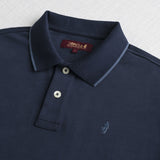Long Sleeve Polo in Jersey with Ribbed Collar