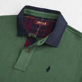 Long Sleeve Polo with Contrast Gabardine Collar