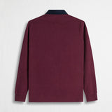 Long Sleeve Polo with Contrast Gabardine Collar