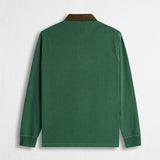 Long Sleeve Polo with Velvet Collar