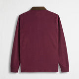 Long Sleeve Polo with Velvet Collar