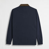 Long Sleeve Polo with Velvet Collar