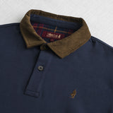Long Sleeve Polo with Velvet Collar