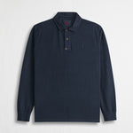 Polo Manica Lunga in Jersey Sovratinta - Blue Navy
