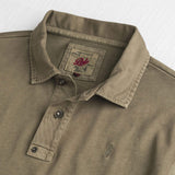 Long Sleeve Polo in Overdyed Jersey