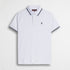 Polo 100% cotone piquet con dettagli a righe - White