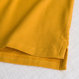 100% Cotton Piqué Polo with Striped Details - Gold Yellow