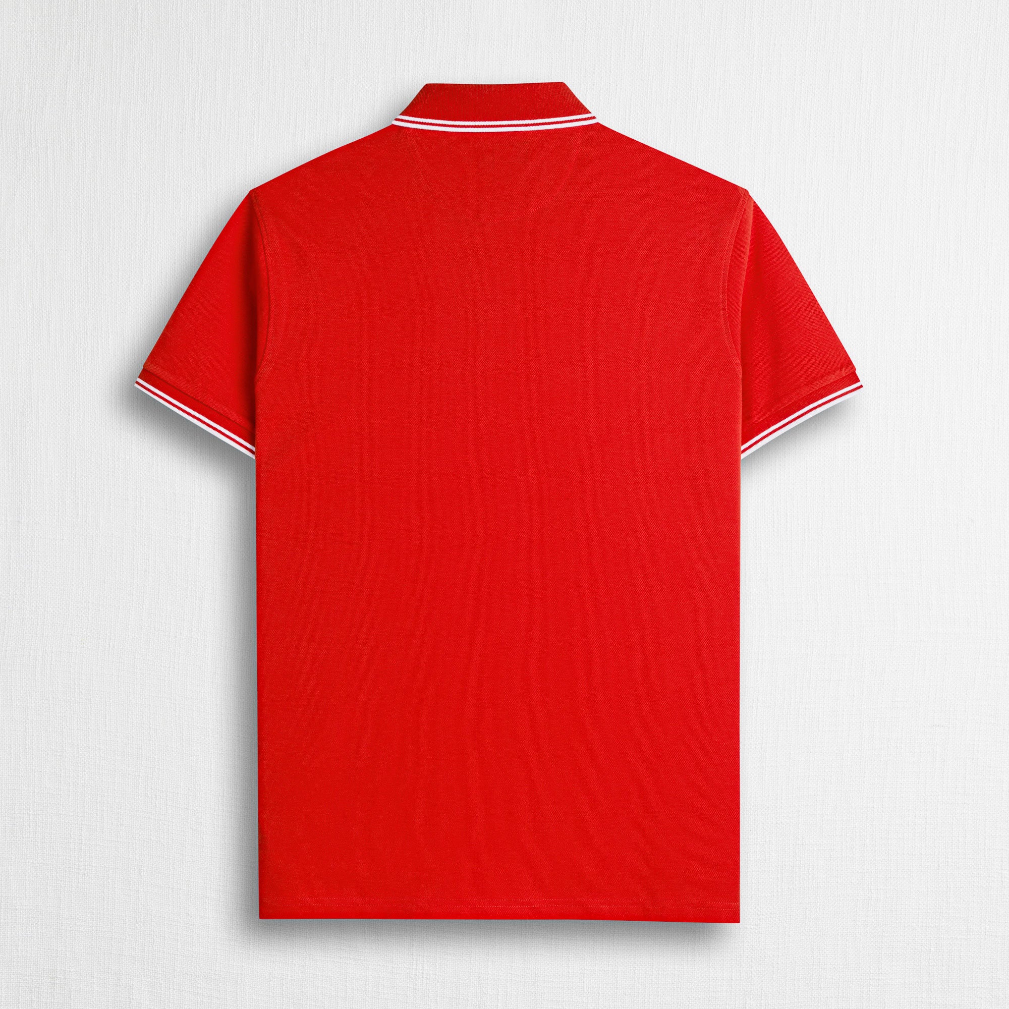 Polo 100% cotone piquet con dettagli a righe - Spice Orange