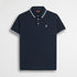 Polo 100% cotone piquet con dettagli a righe - Navy Blue