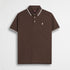 Polo 100% cotone piquet con dettagli a righe - Chocolate