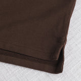 100% Cotton Piqué Polo with Striped Details - Chocolate