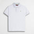 Polo cotone stretch piquet con collo jacquard - White