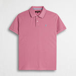 Polo cotone stretch piquet con collo jacquard - Wild Rose