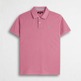 Polo cotone stretch piquet con collo jacquard - Wild Rose