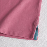 Stretch Cotton Piqué Polo with Jacquard Collar - Wild Rose