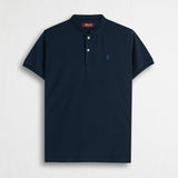 Polo cotone stretch piquet modello serafino - Navy Blue