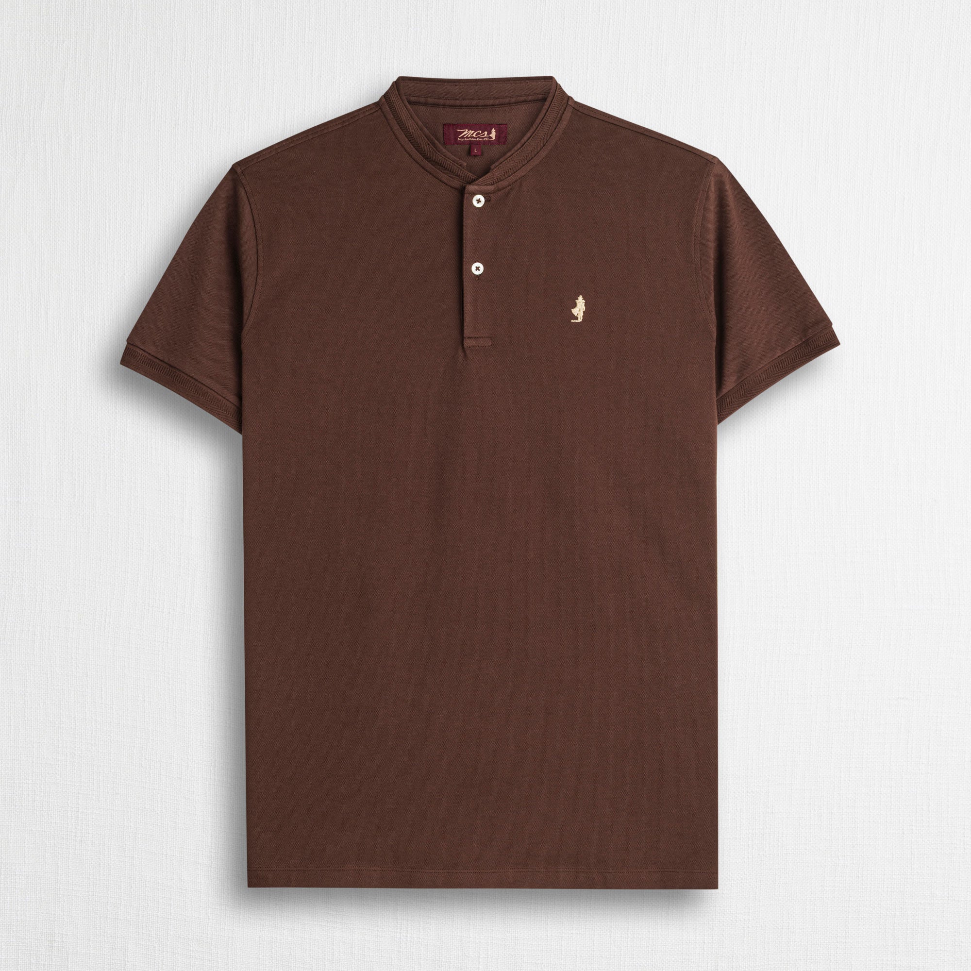 Polo cotone stretch piquet modello serafino - Chocolate