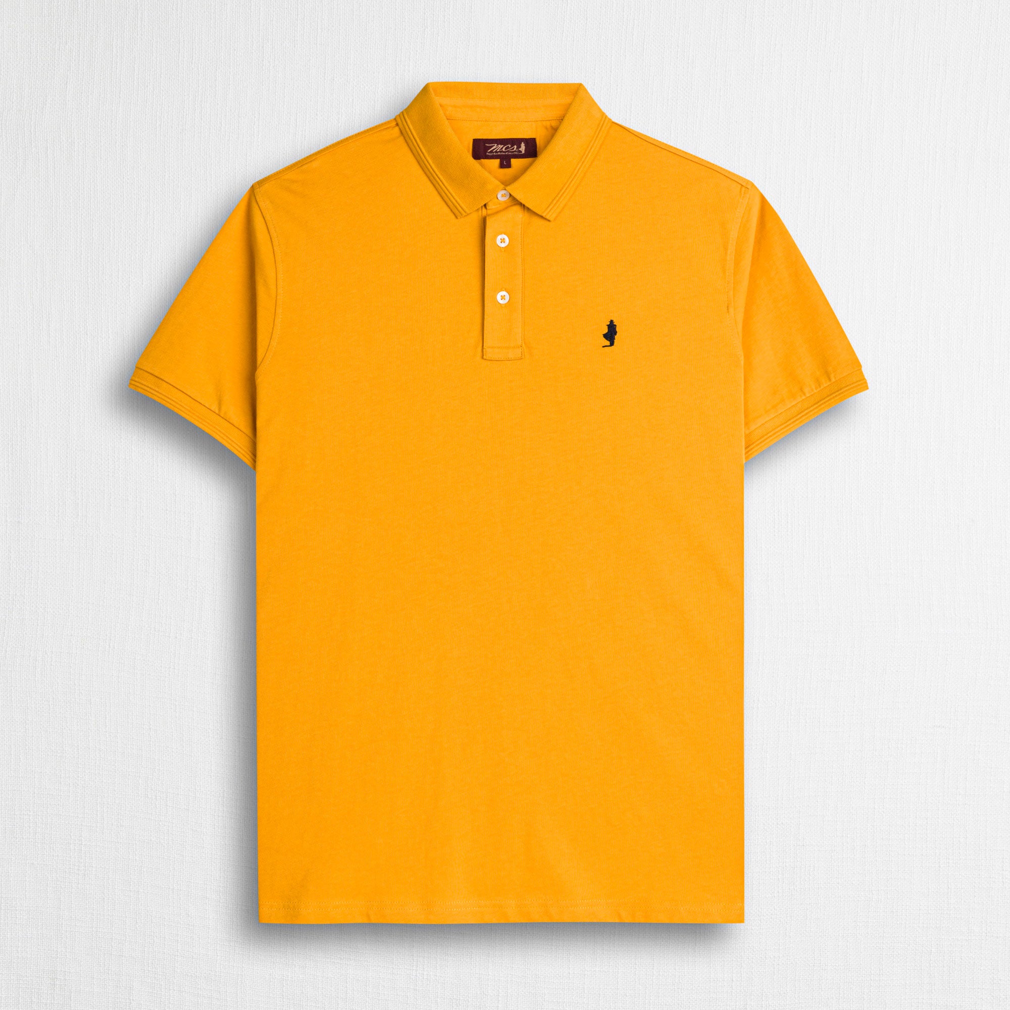 Polo 100% cotone jersey compact - Gold Yellow