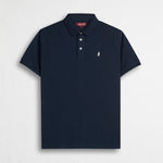 Polo 100% cotone jersey compact - Navy Blue