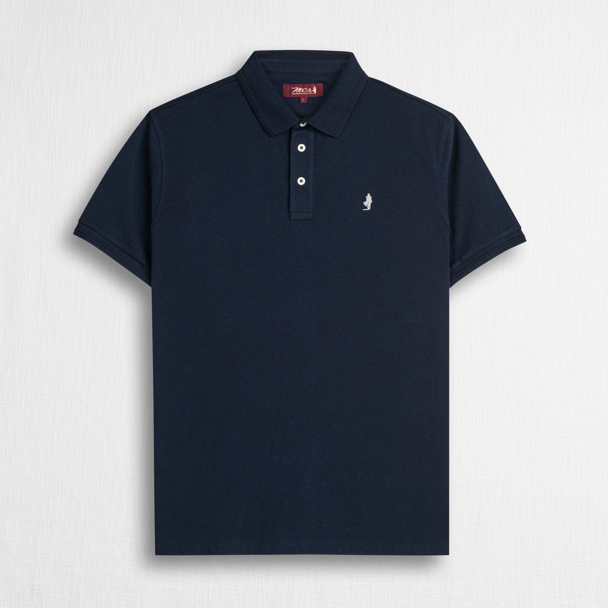 Polo 100% cotone jersey compact - Navy Blue