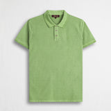 Polo cotone piquet stretch tinto in capo - Light Green